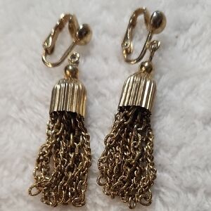Elegant Gold Tassel Earrings